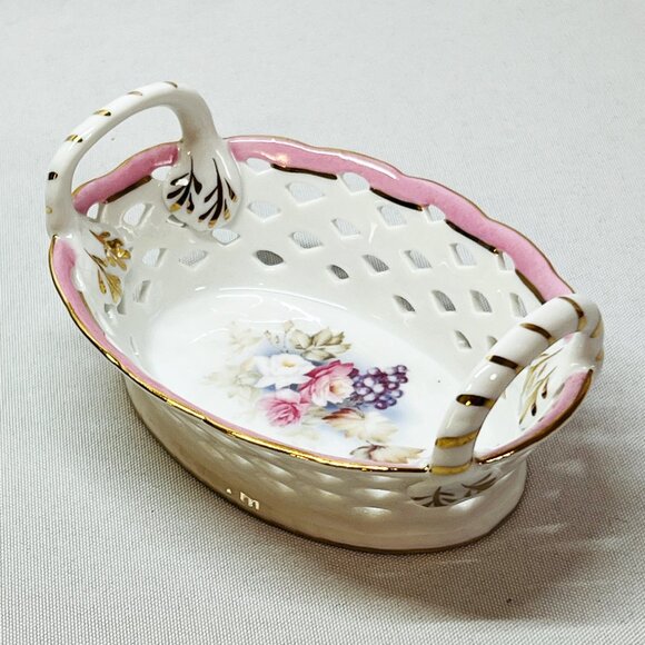 Porcelain Treasures Hand-Painted Reticulated Petite Basket by Betty Platner - Picture 7 of 9